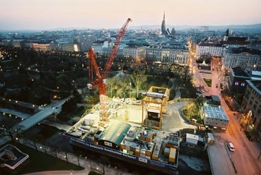 Startschacht Stadtpark mit Baustelleneinrichtung