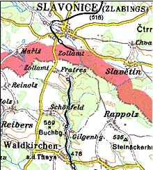 Planausschnitt Waldkirchen a. d. Thaya - Slavonice/Zlabings
