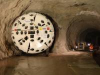 Der Bohrkopf der Tunnelbohrmaschine.